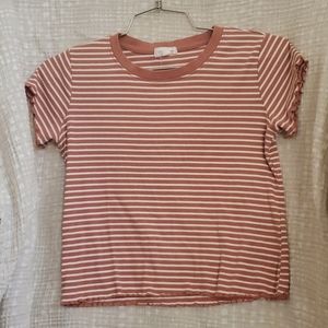 Burnt Orange Stripped Casual Top